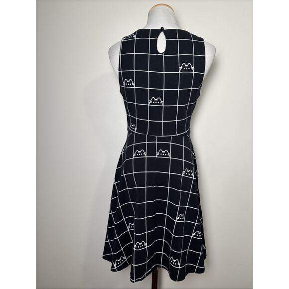 Pusheen Fit and Flare Cat Dress Sz Medium Skater Whimsical Retro Cotton Stretch - Picture 2 of 8